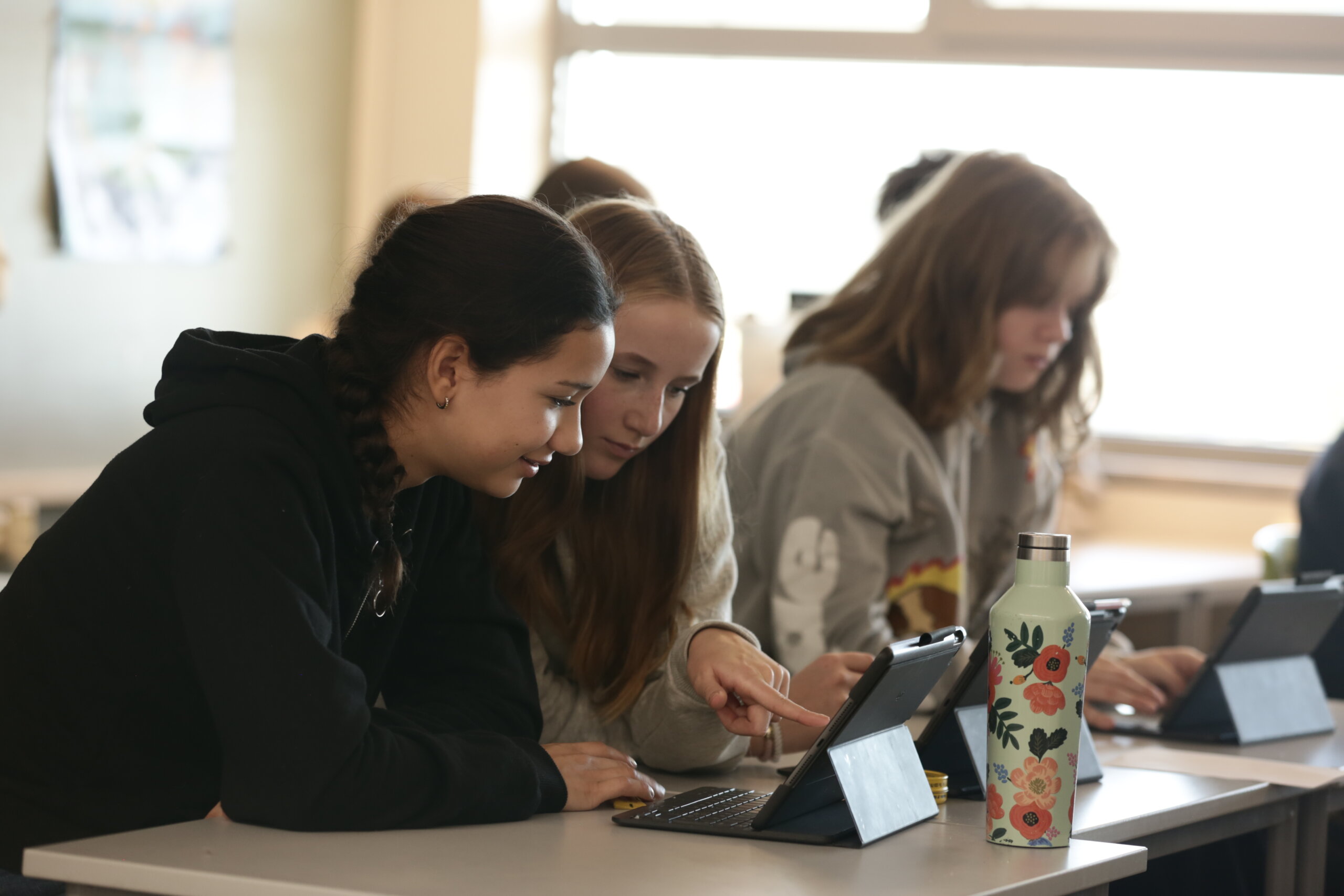 Students playing Kahoot! in a classroom