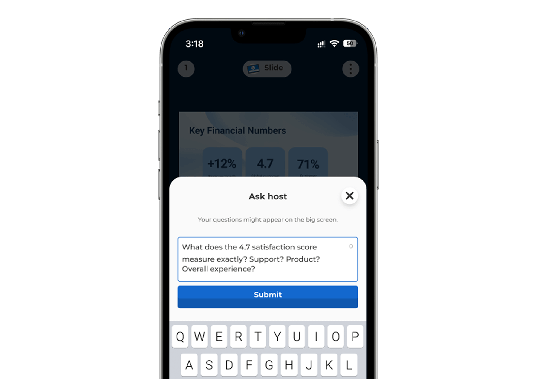 Phone showing Kahoot!